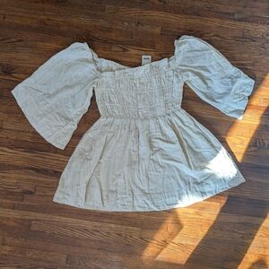Free People Cream Off-Shoulder Mini Dress